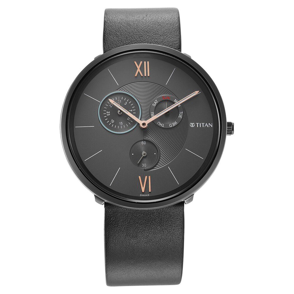 Titan slim 2024 leather watches