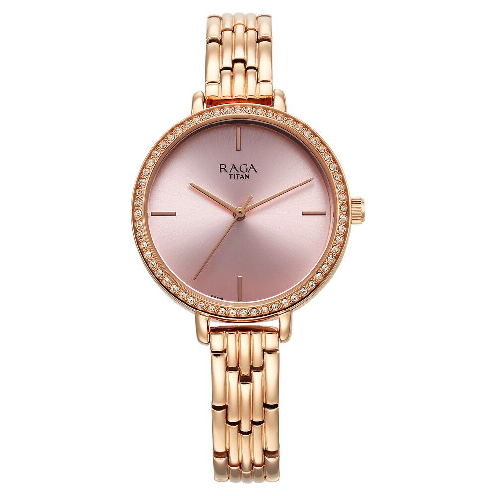 Titan raga pink outlet watch