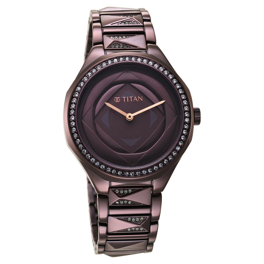 Love in Purple Dial Stainless Steel Strap Watch - Titan Corporate Gifting