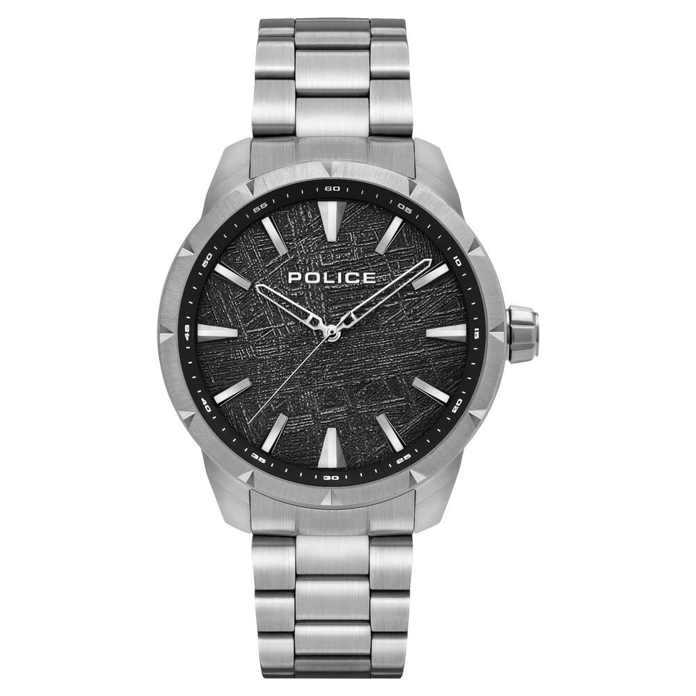 Silver watch 2024 black face mens