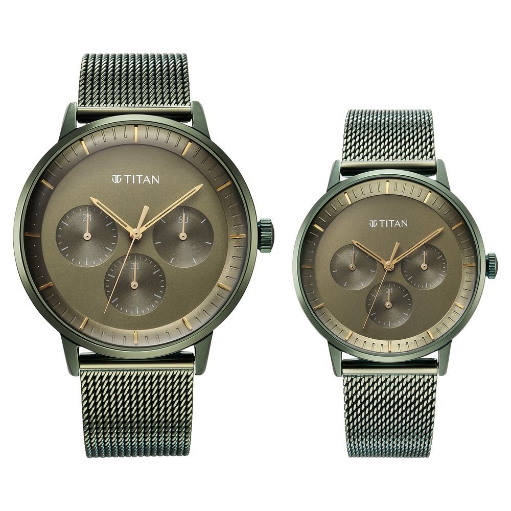 Buy Online Titan Quartz Multifunction Black Dial Stainless Steel Strap Watch  for Men - nr1829nm02 | Titan
