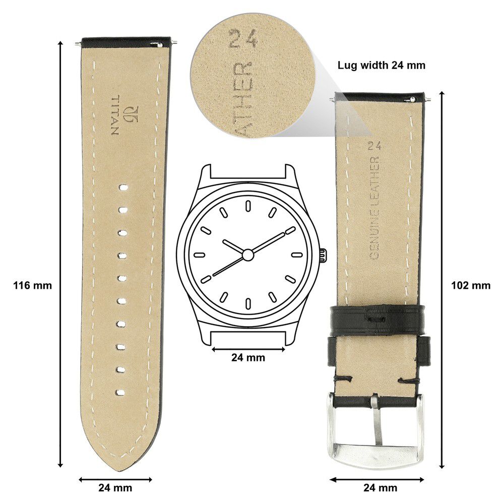 FASTRACK 3244nl02 Leather Straps 24mm | Eccoci Online Shop