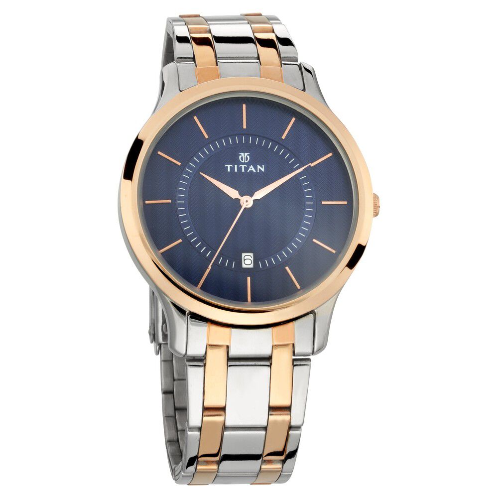 Buy Online Titan Ceramic Fusion Quartz Multifunction Black Dial Rose Gold  Dual-Toned Stainless Steel Bracelet Watch for Men - nr90148kd03 | Titan