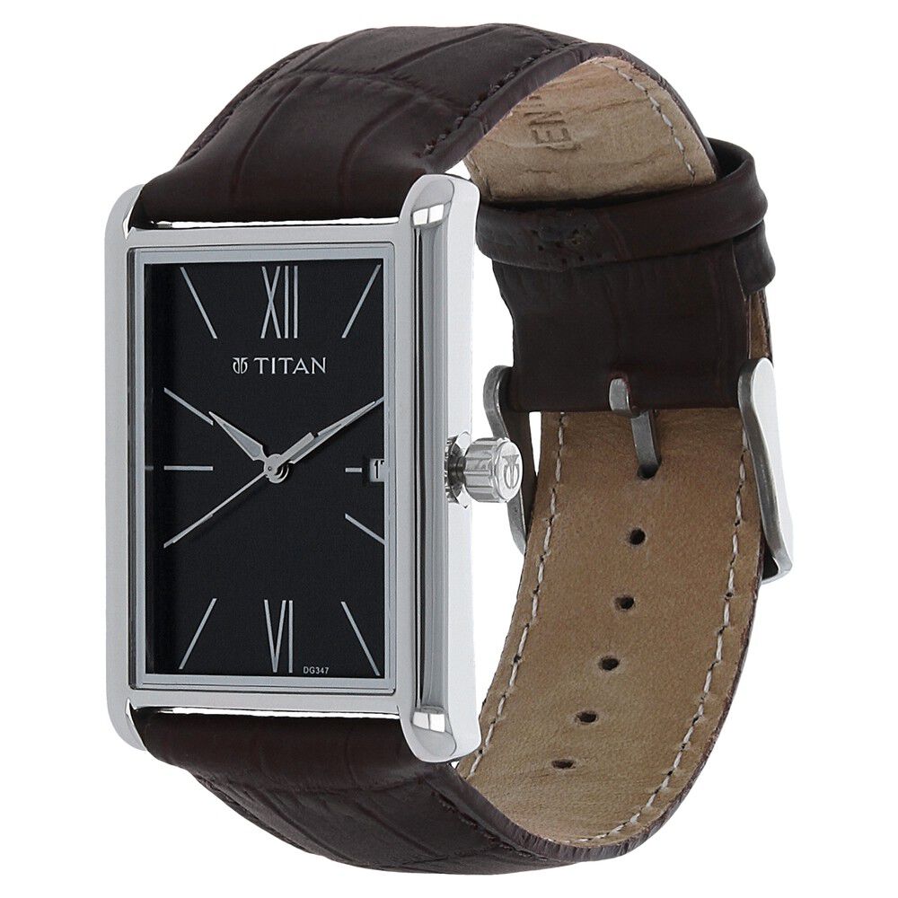 Rectangle Shaped Creative Analog Wrist Watch For Unisex Black & Wh