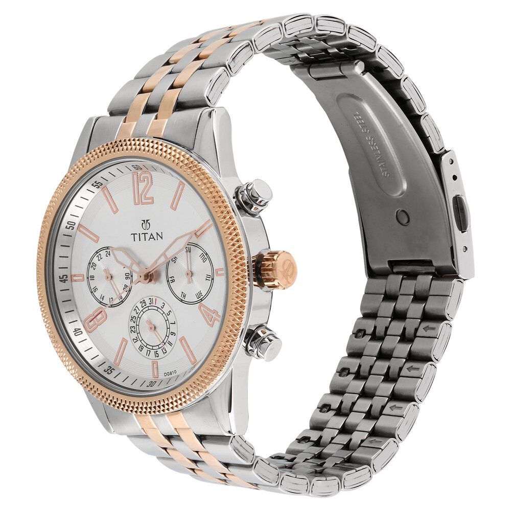 Titan Men's 'Neo' Quartz Metal and Leather Watch, Color:Brown (Model:  1584SL03) - Walmart.com