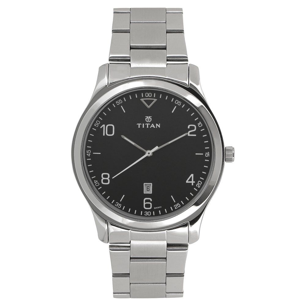 Buy Online Titan Workwear Black Dial Analog with Date Stainless 