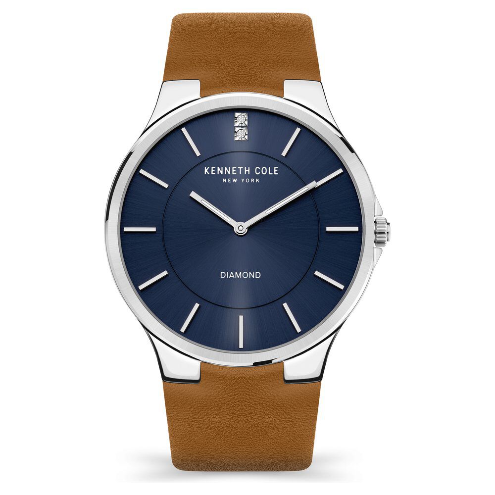 Buy Online Kenneth Cole Blue Dial Leather Strap Watch For Men -  kcwga2122701mn | Titan