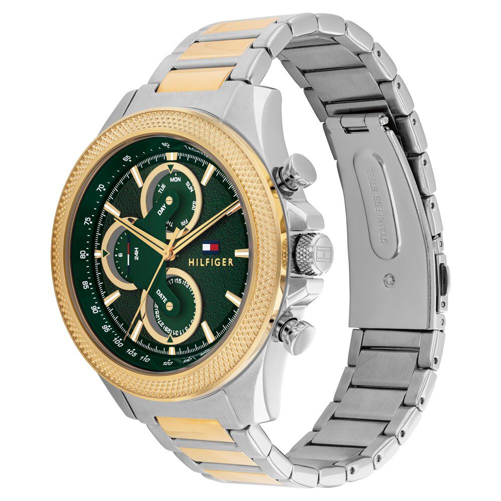 Tommy Hilfiger Quartz Multifunction Green dial Stainless Steel Strap Watch  for Men