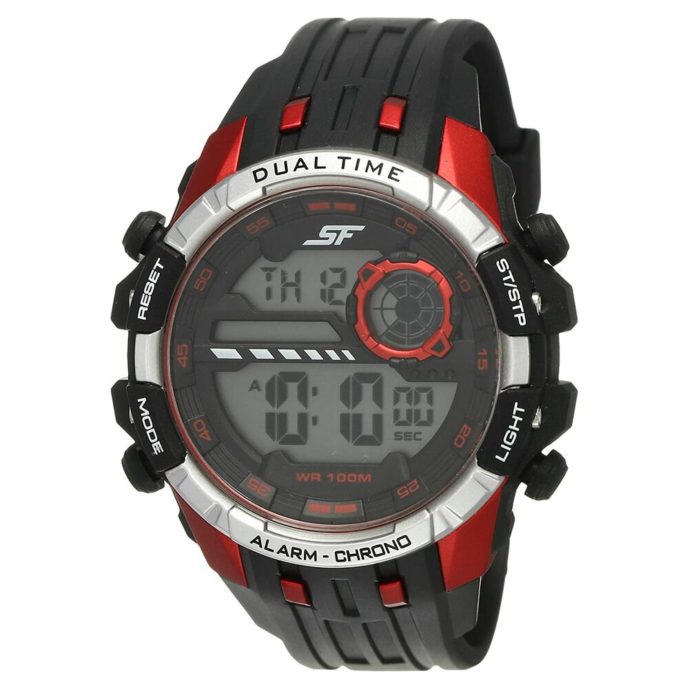 Buy Online SF Digital Watch with Black Strap for Unisex - 77101pp01 | Titan