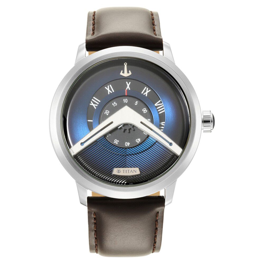 Breguet Titanium Marine Blue Dial Watch with Leather Strap | Neiman Marcus