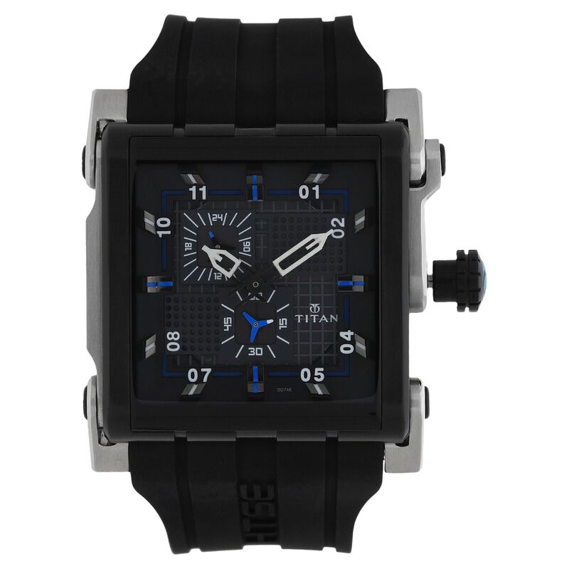 Buy Online Titan Quartz Multifunction Black Dial Silicone Strap Watch ...