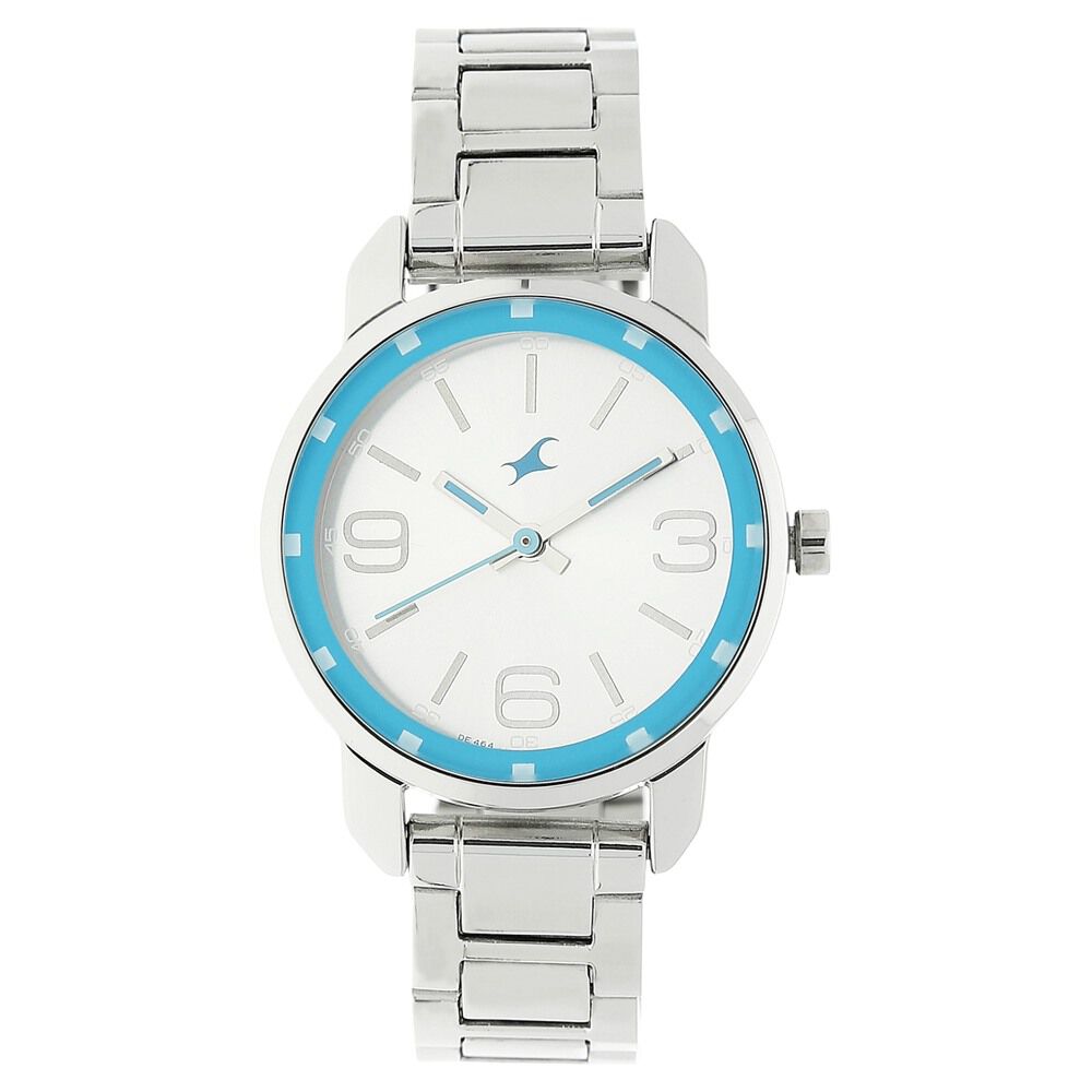 Fastrack Quartz Analog White Dial Leather Strap Watch for Guys