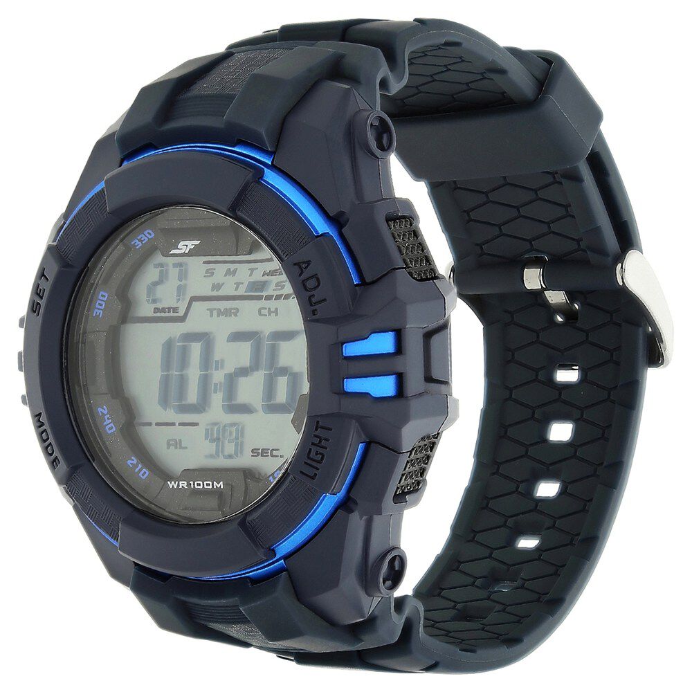 Buy Online SF Quartz Analog Digital Black Dial PU Strap Watch for Men -  nr77118pp04w | Titan