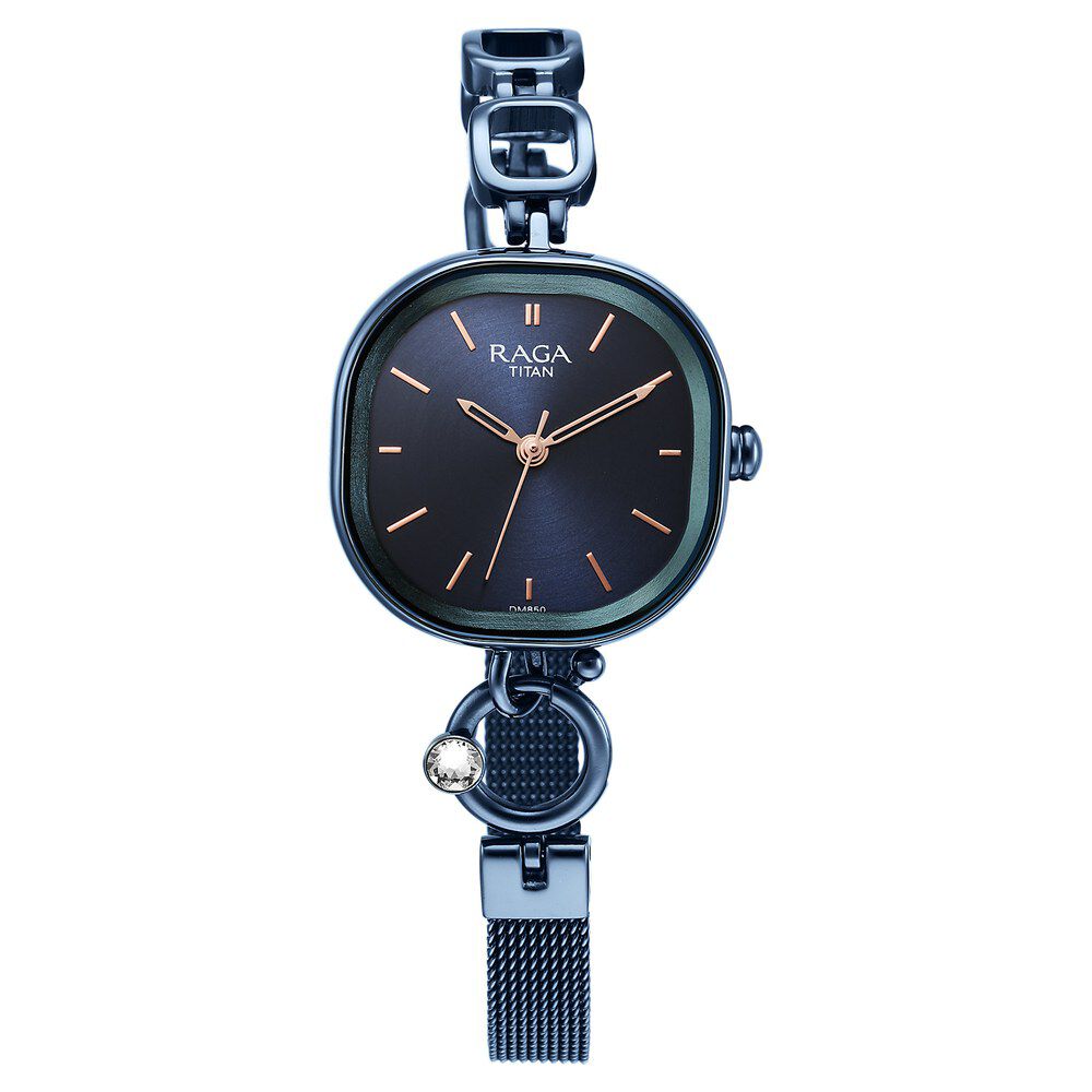 Buy Online Titan Raga Delight Blue Dial Analog Metal Strap Watch 