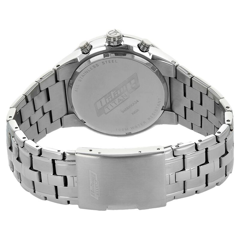 Titan Quartz Multifunction Silver Dial Stainless Steel Strap Watch for Men