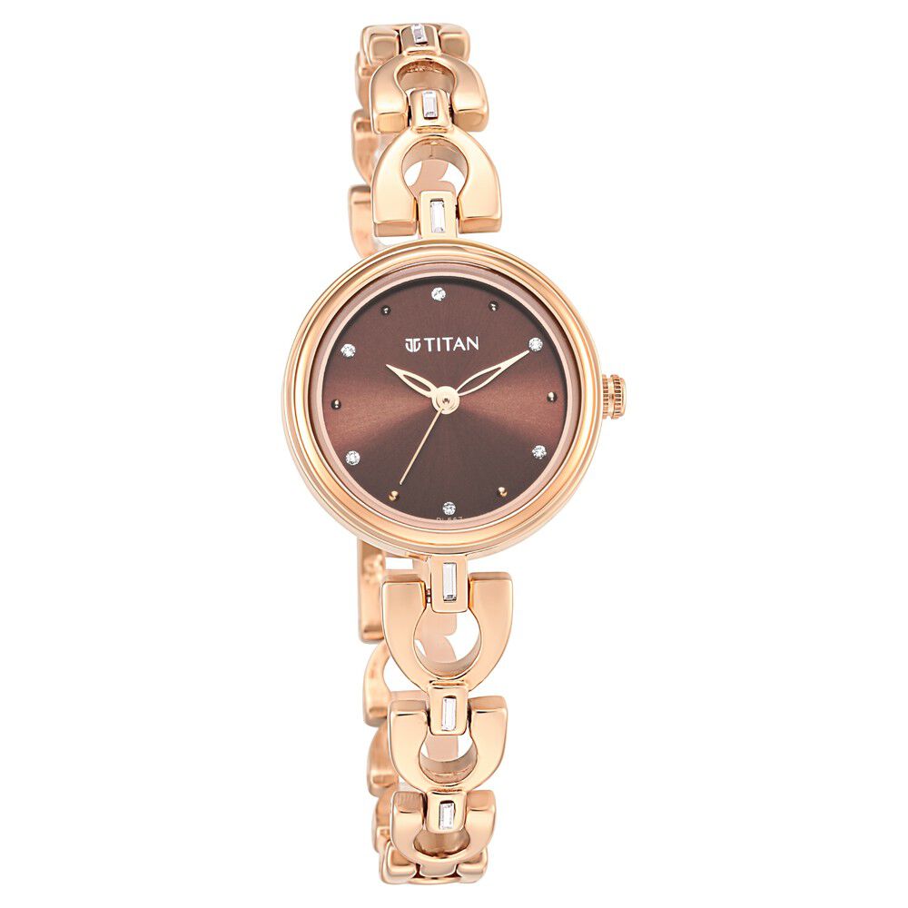 Titan's Analog Watch For Women| Rose Gold Color Watch| Perfect Gift Option  | With Stainless Steel Strap | Round Dial | Elegant Look| High-Quality &  Water Resistant : Amazon.in: Watches
