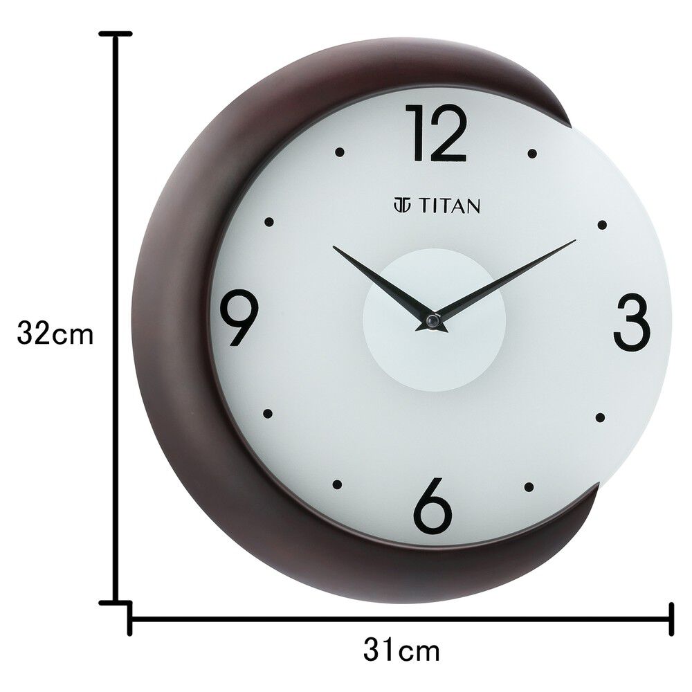 Buy Online Contemporary Black Wall Clock with Silent Sweep Technology -  30.8 cm x 30.8 cm (Medium) - ncw0003pa01a | Titan
