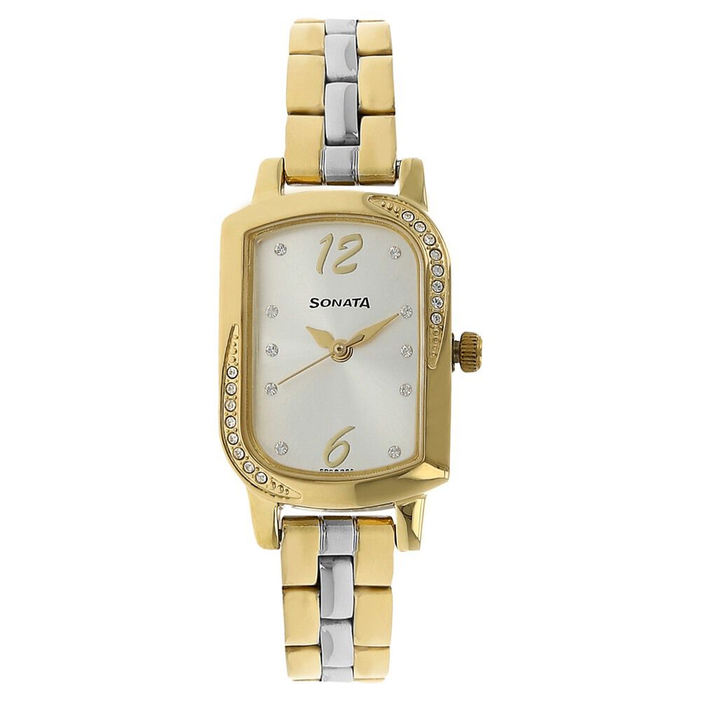 Sonata ladies sale watch silver