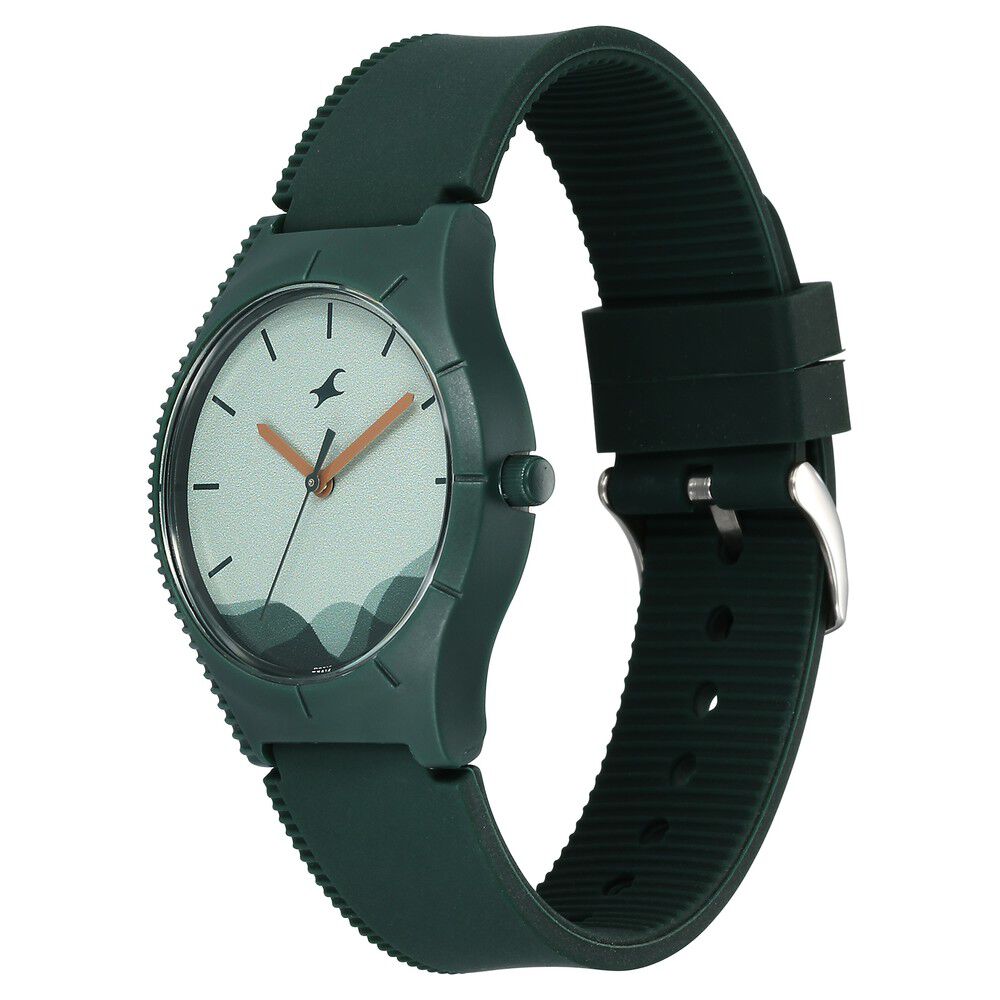 Fastrack Tees Wanderlust Quartz Analog Black Dial Silicone Strap Watch for  Unisex