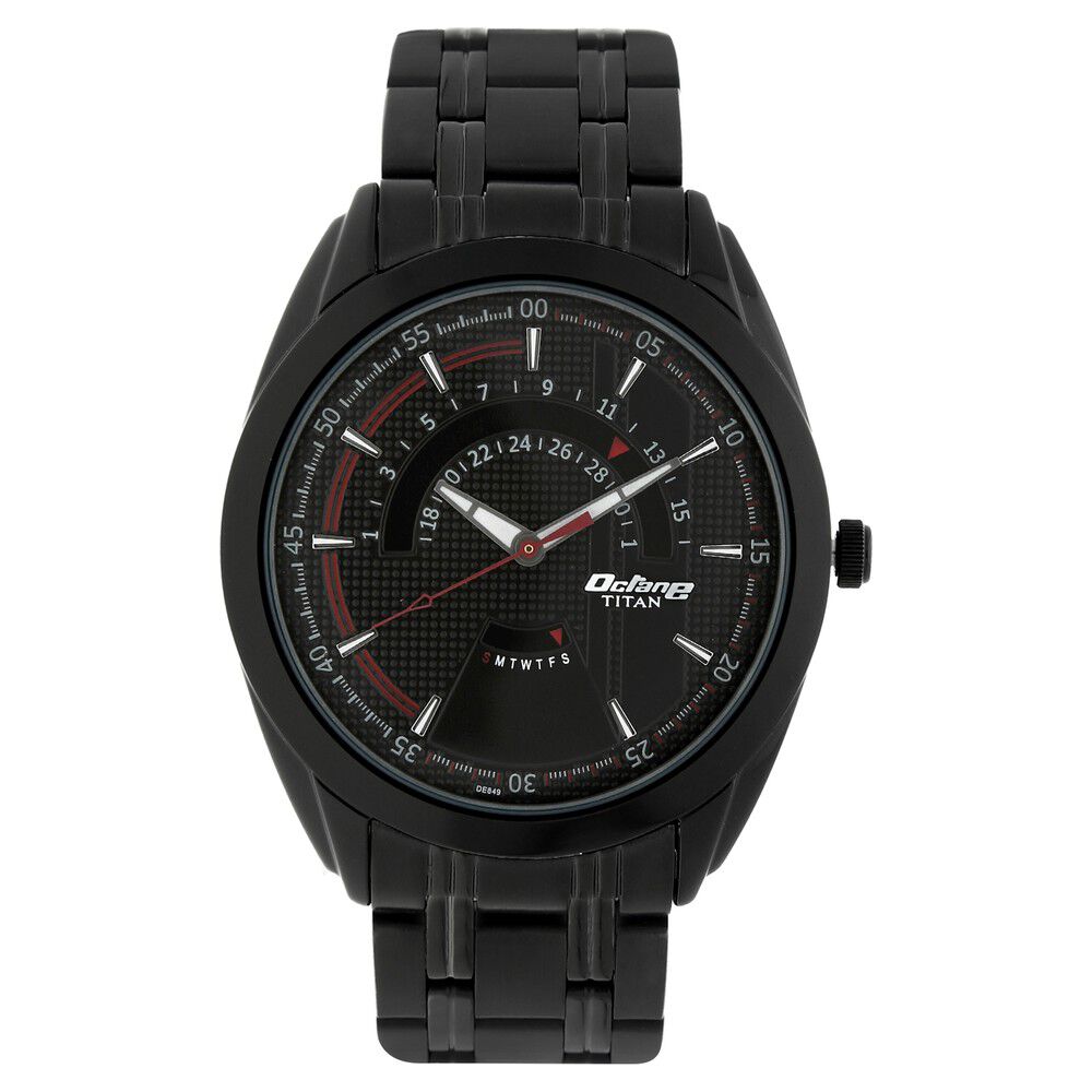 Titan Workwear Watch With Black Dial & Leather Strap For Men 1770SL02