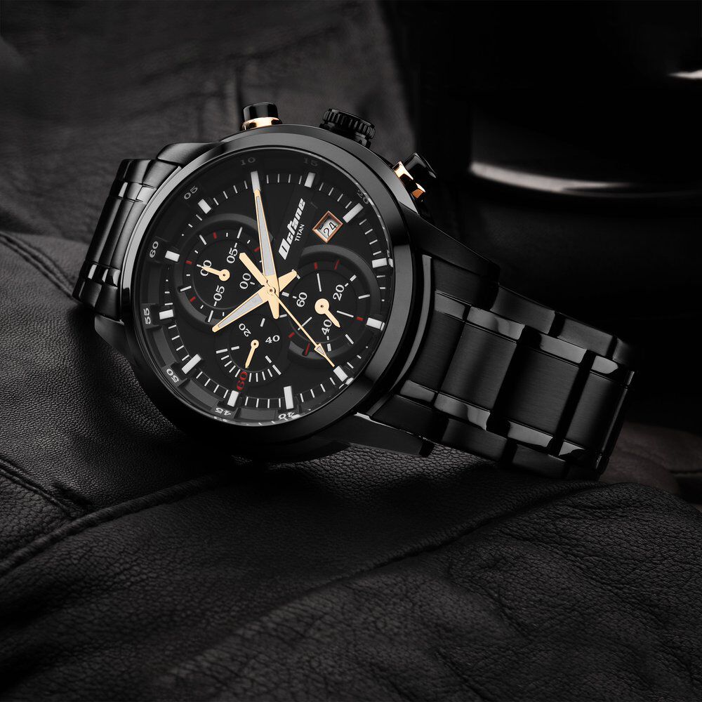 Octane Black Dial Stainless Steel Strap Watch - Titan Corporate Gifting