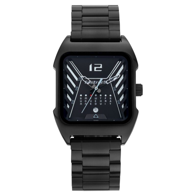Buy Online Fastrack Gamify Quartz Analog with Day and Date Black Dial ...