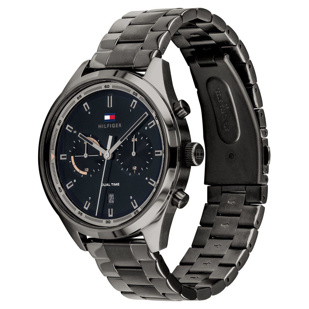 Buy Online Tommy Hilfiger Quartz Multifunction Black Dial 