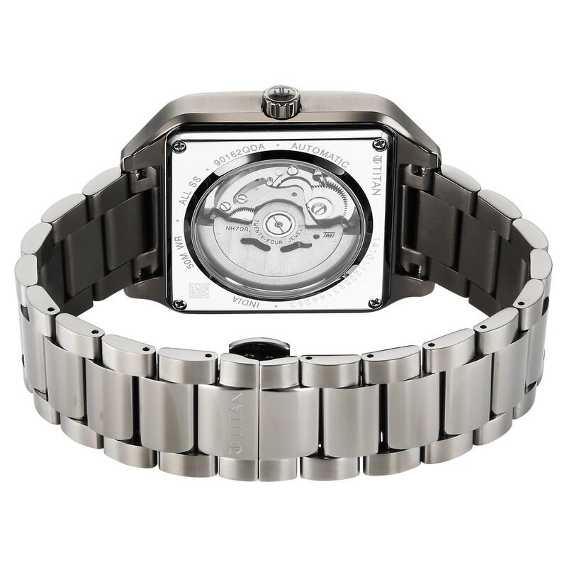Buy Online Titan Shaped Automatics Anthracite Dial Automatic Stainless Steel Strap Watch For Men