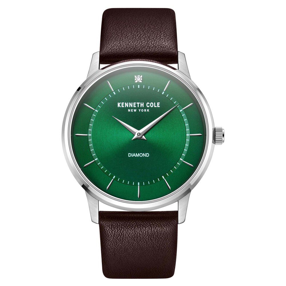 Fastrack Stunners Green Dial Leather Strap Watch for Guys