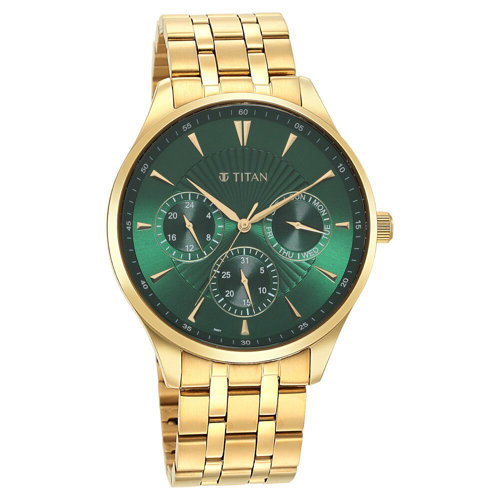 Buy Online Titan Regalia Premium Green Chrono Stainless Steel Strap watch  for Men - 1830ym02 | Titan