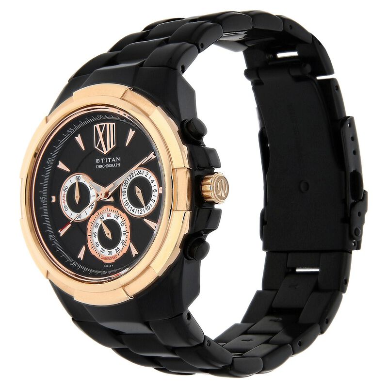 Titan Regallia Rose Gold Chronograph Stainless Steel Strap Watch for Men