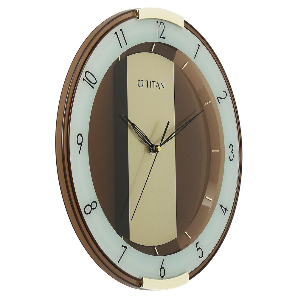 Buy Online Titan Classic Balck Colour Wall Clock with Silent Sweep 34 x 34  (Medium) - ncw0072pa02a | Titan