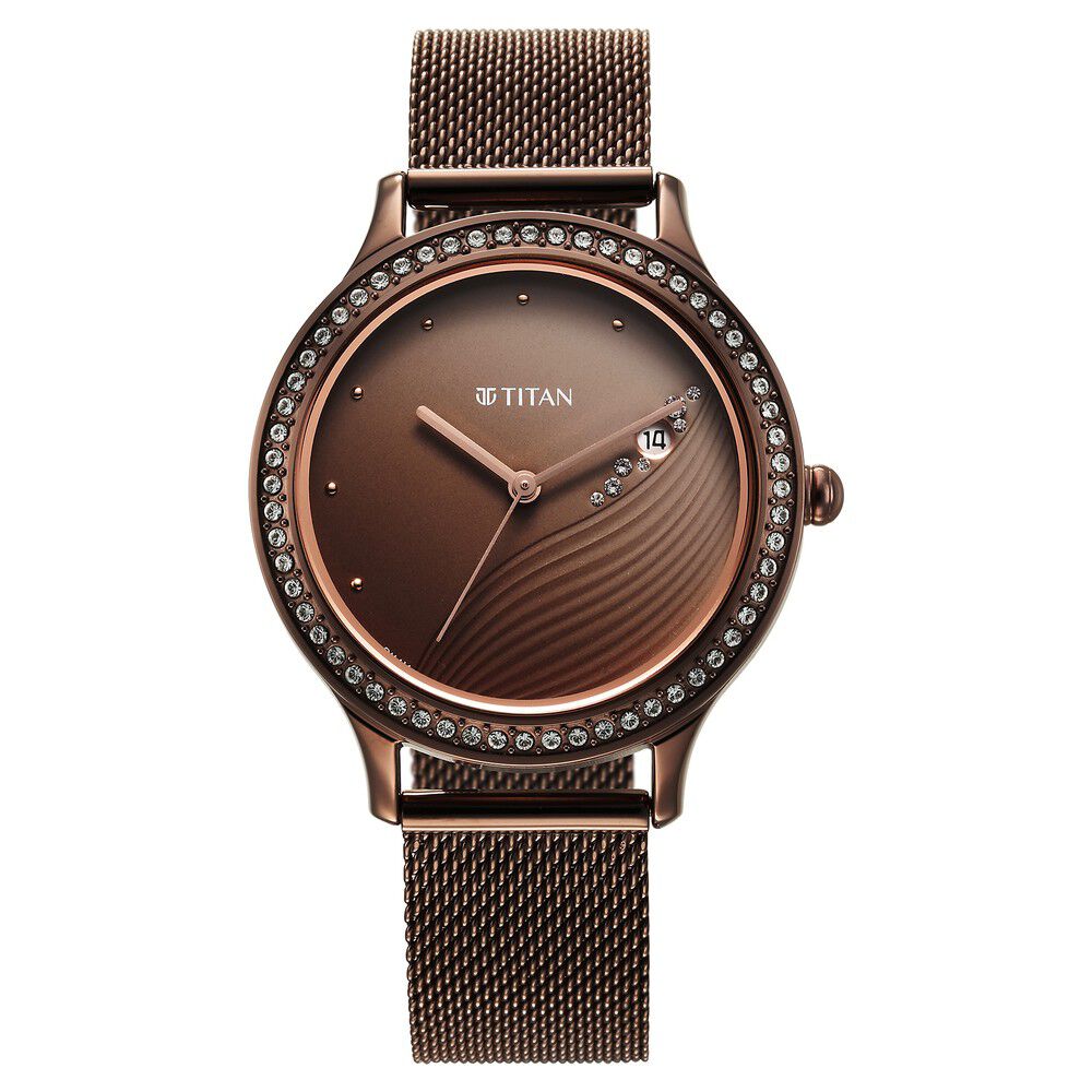 Buy Online Titan Workwear White Dial Leather Strap Watch for Women -  2649wl04 | Titan