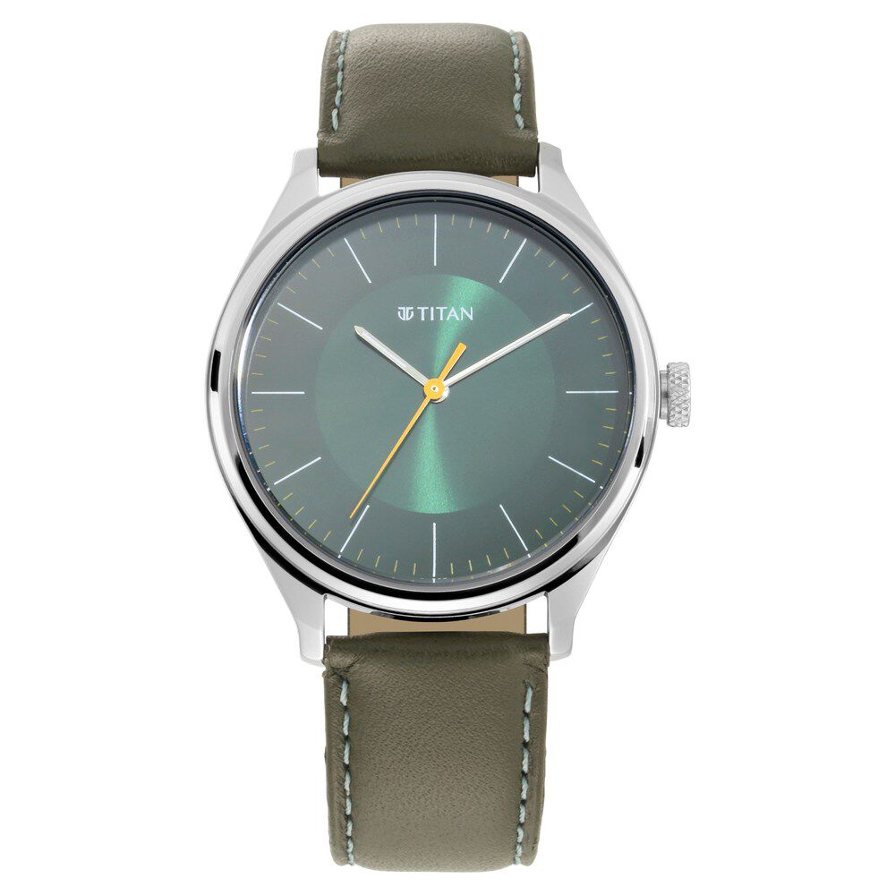 Buy Titan 90140QM01 - Olive Green Dial Analog Watch for Men online