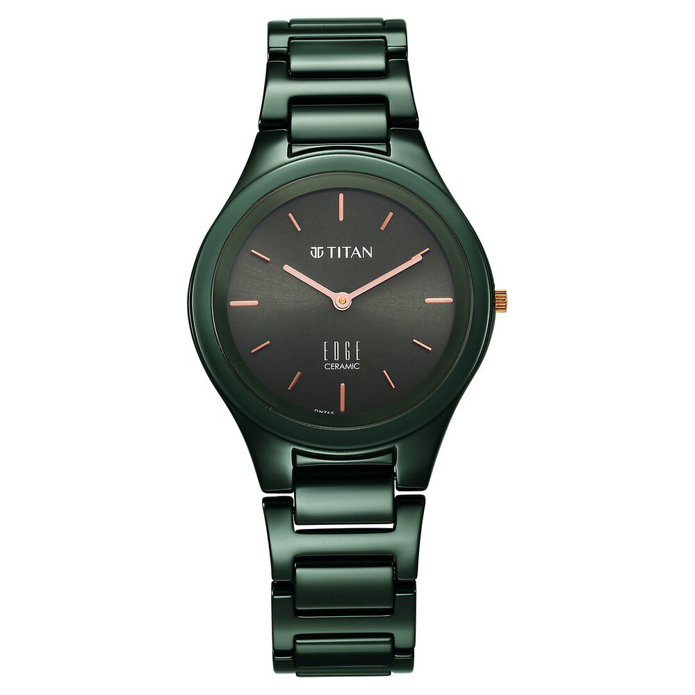 Titan Edge Ceramic Quartz Analog Green Dial Ceramic Strap Watch for Wo –  Krishna Watch