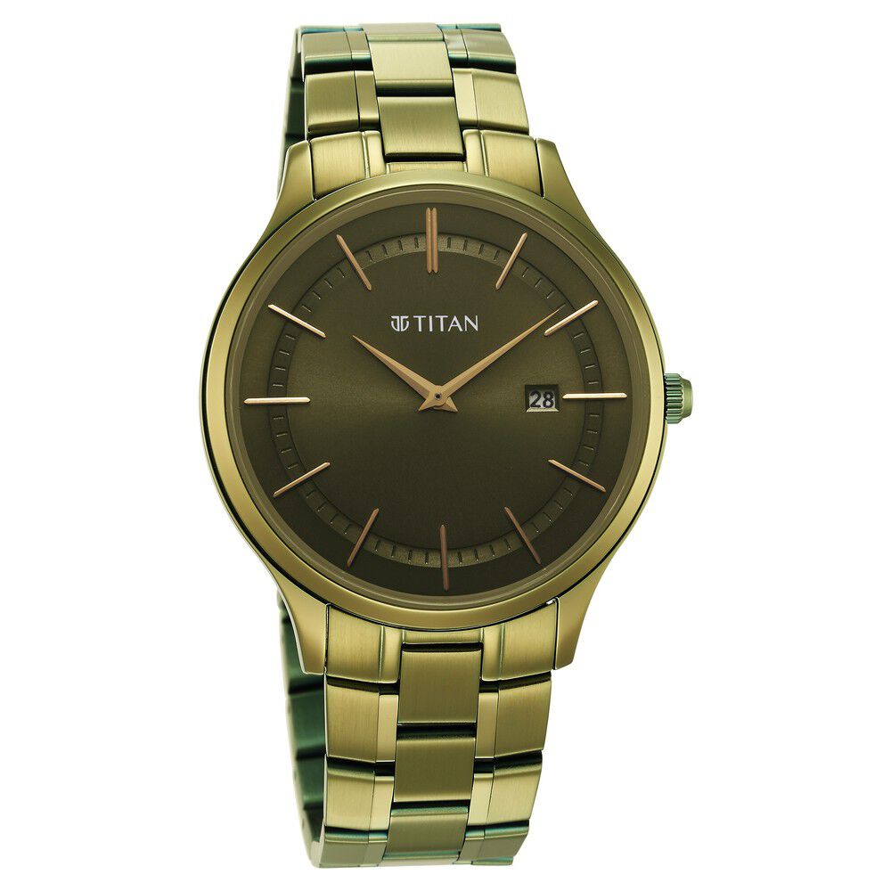 Buy Titan NM1753NL01 Green Dial Analog Watch For Men Online