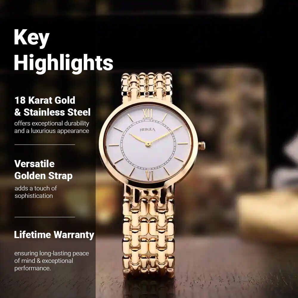 BERNY Golden Women Wristwatch Small Dial Ladies Gold Watch Bracelet Jewelry  Quartz Lady Watch Compact Stylish
