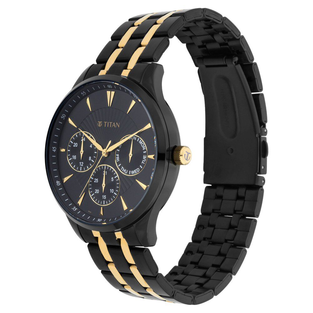 Buy Online Titan Regalia Opulent Analog with Day and Date Black Dial Watch  for Men - emp1875ym01 | Titan