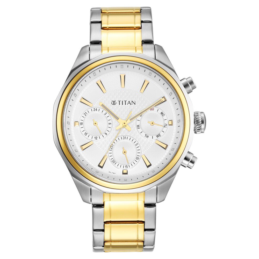 Buy Online Titan Regalia Opulent White Dial Analog with Day and Date  Stainless Steel Strap Watch for Men - nr90127bm01 | Titan