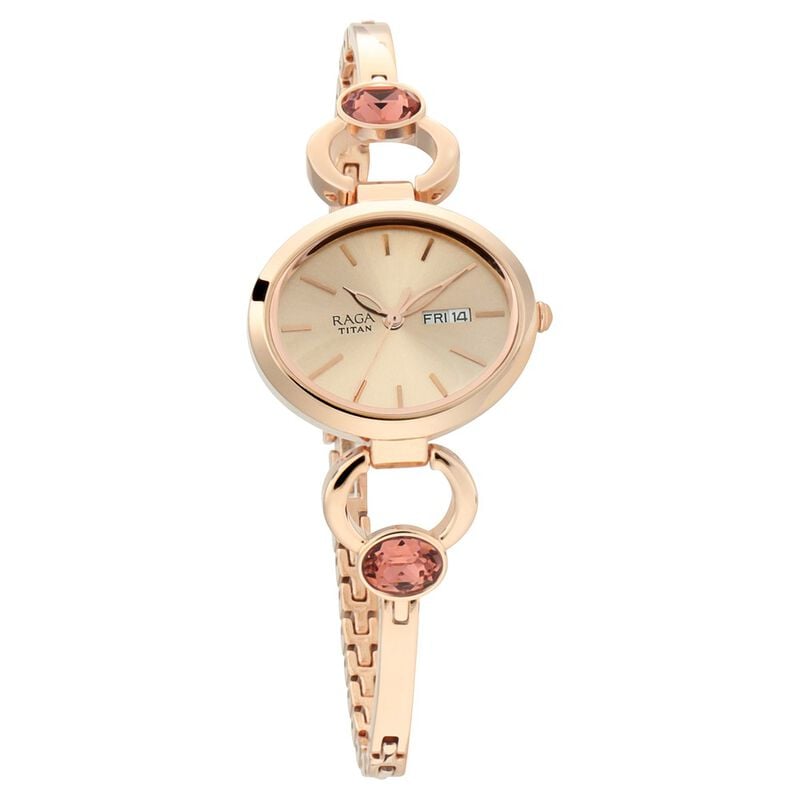 Buy Online Titan Raga Viva Rose Gold Dial Analog with Day and Date ...