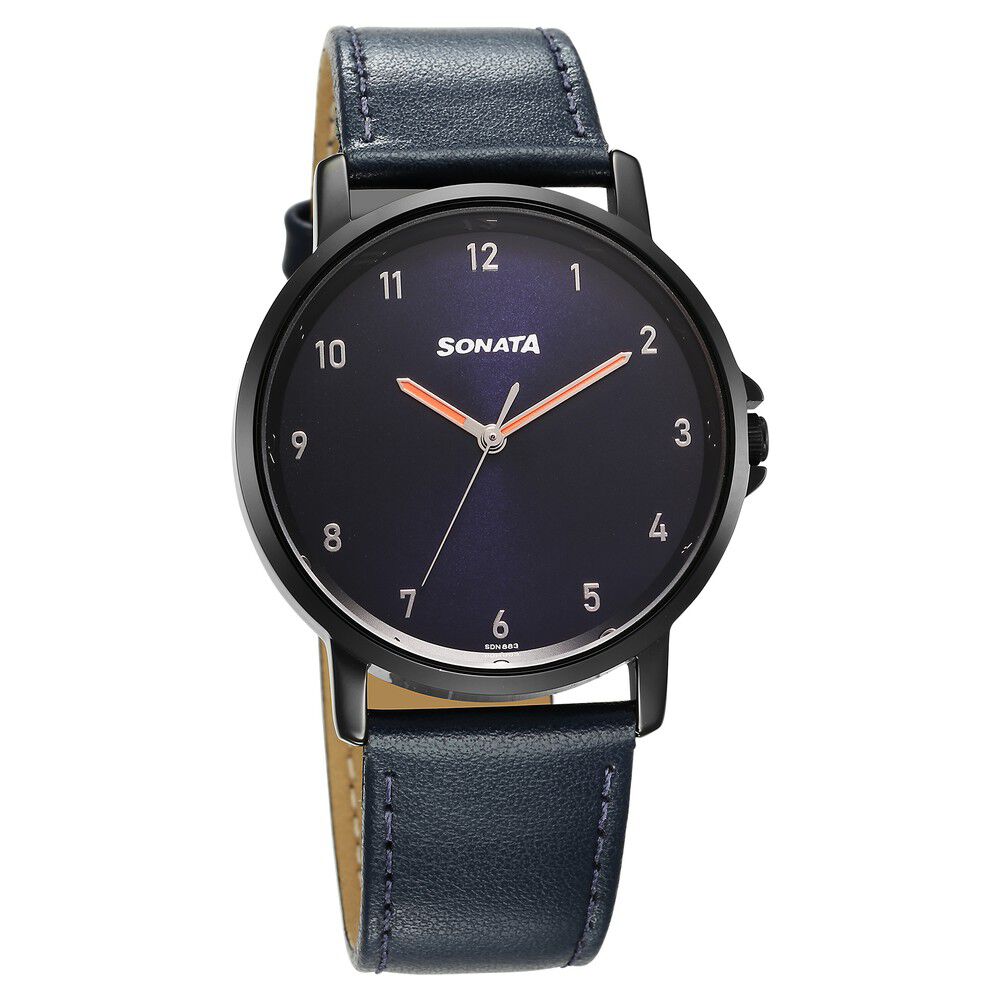 Sonata cheap black watches