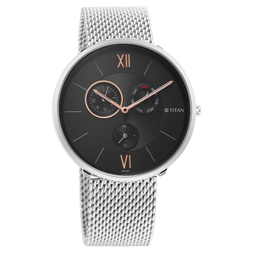 Buy Online Titan Bandhan White Dial Quartz Multifunction Leather Strap watch  for Couple - nr9400394203wl01p | Titan