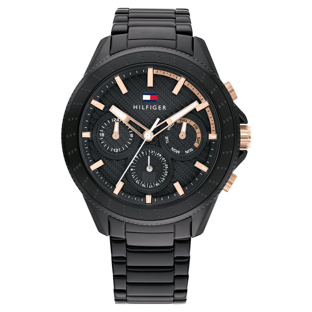 Black tommy cheap hilfiger watch men's