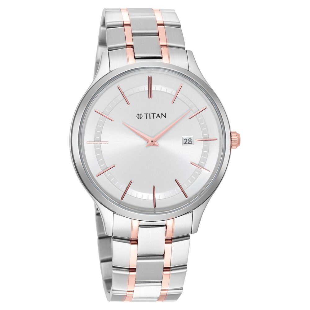 Slimline Silver Dial Mesh Strap Watch - Titan Corporate Gifting