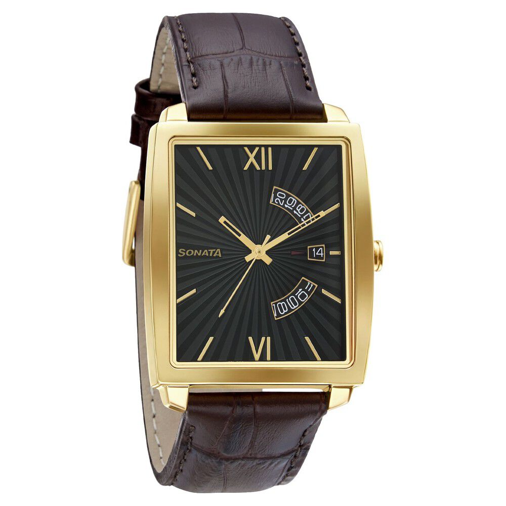 Black Sonata watch | Watches, Leather watch, Black