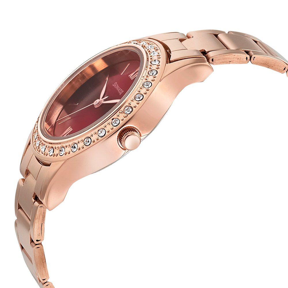 Fossil Female Rose Gold Analog Leather Watch | Fossil – Just In Time