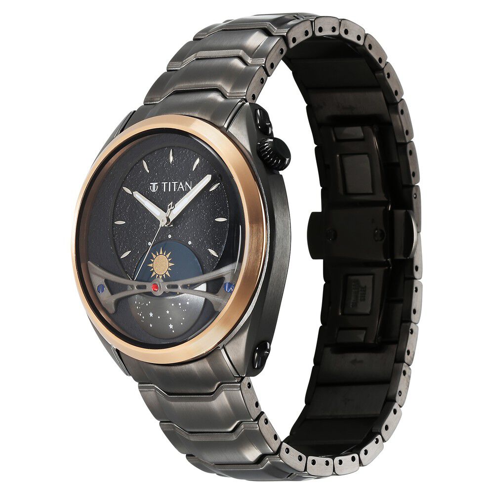 Buy Online Titan Avant Garde Black Dial Quartz Multifunction Stainless  Steel Strap watch for Men - 90147nm01 | Titan