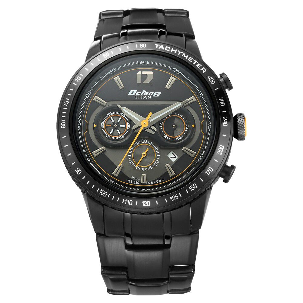 Buy Titan Workwear Watch with Black Dial & Metal Strap Online