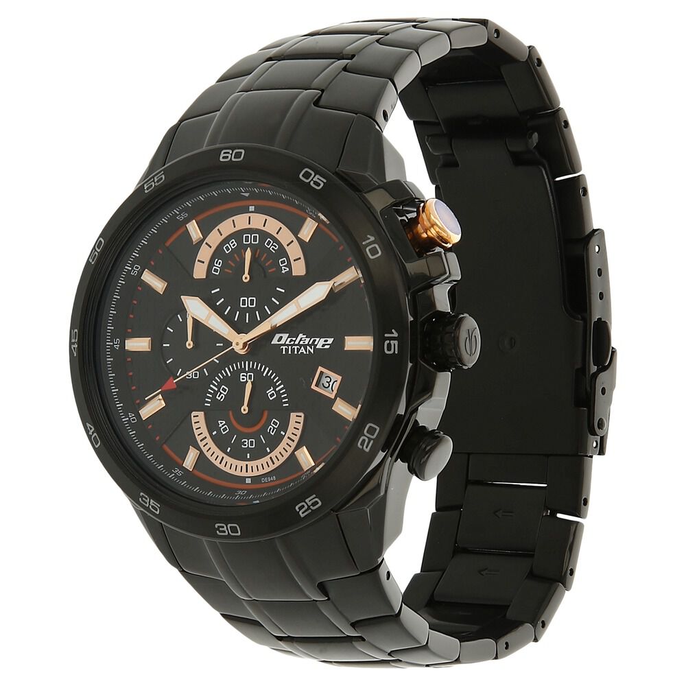 Buy Online Titan Quartz Analog with Date Black Dial Leather Strap Watch for  Men - nr1825yl01 | Titan