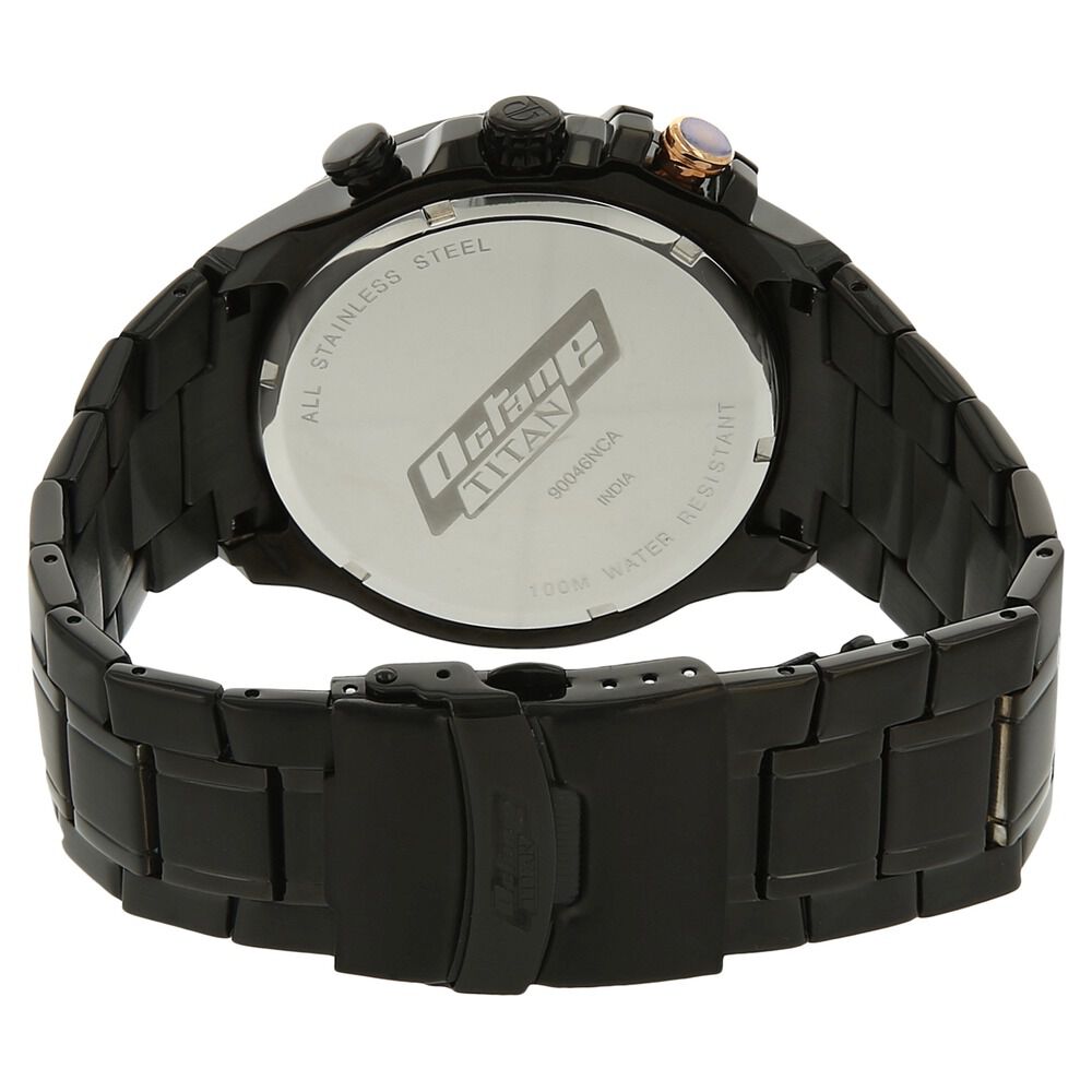 Titan Mens Edge Quartz Stainless Steel and Leather India | Ubuy